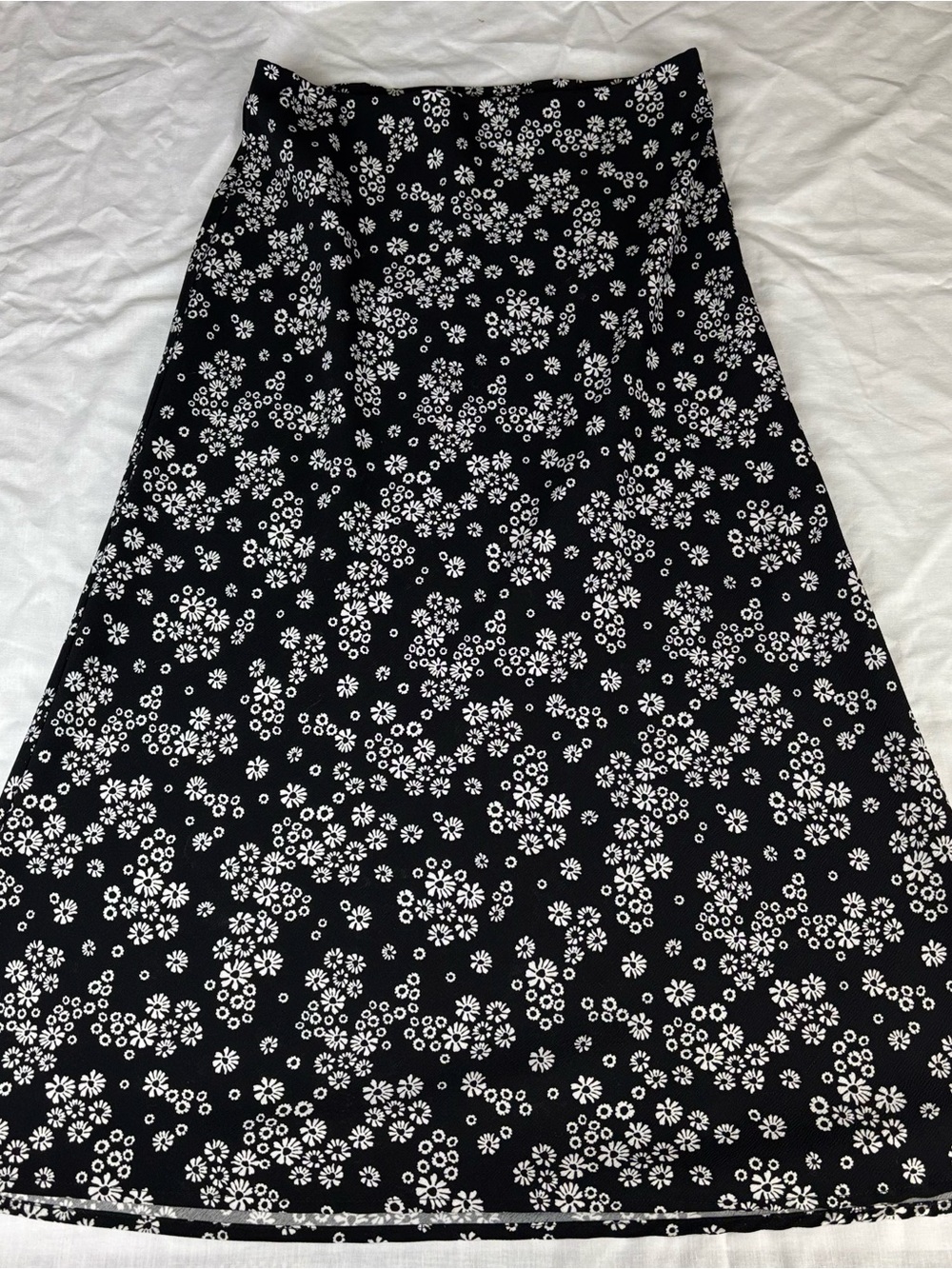 Rachel Zoe Black and White Floral Midi Skirt